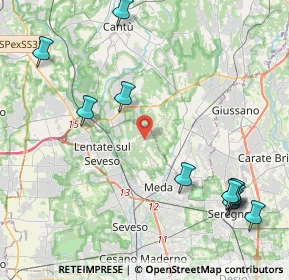Mappa Via per Mariano, 20823 Lentate sul Seveso MB, Italia (5.35455)