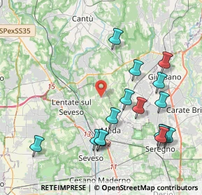 Mappa Via per Mariano, 20823 Lentate sul Seveso MB, Italia (4.4325)