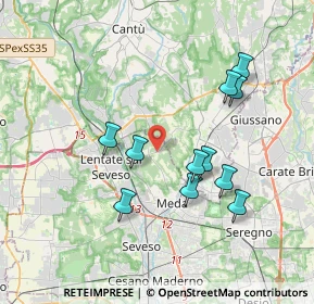 Mappa Via per Mariano, 20823 Lentate sul Seveso MB, Italia (3.48545)