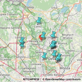 Mappa Via per Mariano, 20823 Lentate sul Seveso MB, Italia (7.32929)