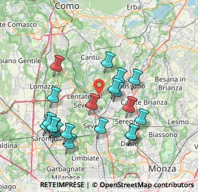 Mappa Via per Mariano, 20823 Lentate sul Seveso MB, Italia (7.2435)