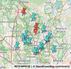 Mappa Via per Mariano, 20823 Lentate sul Seveso MB, Italia (6.88)