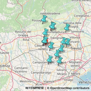 Mappa Via Loreggia, 31020 Castelfranco Veneto TV, Italia (11.21643)