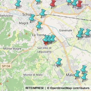 Mappa Via S. Gaetano, 36030 San Vito di Leguzzano VI, Italia (3.08684)