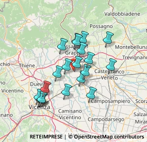 Mappa Via Dante, 36056 Tezze sul Brenta VI, Italia (11.7995)