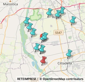 Mappa Via Dante, 36056 Tezze sul Brenta VI, Italia (3.41714)