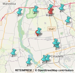 Mappa Via Dante, 36056 Tezze sul Brenta VI, Italia (5.15923)