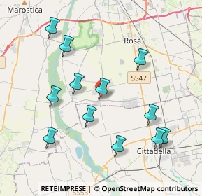 Mappa Via Dante, 36056 Tezze sul Brenta VI, Italia (4.07333)