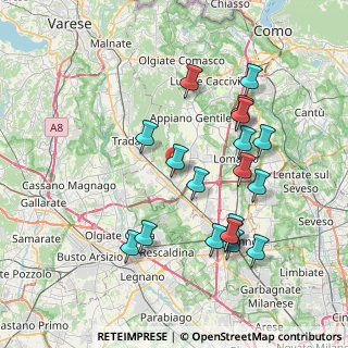 Mappa Via Paolo VI, 22076 Mozzate CO, Italia (7.73105)