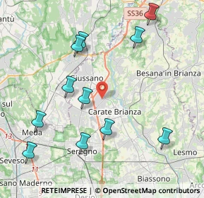 Mappa Via Antonio Vivaldi, 20843 Verano Brianza MB, Italia (4.55364)
