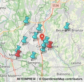 Mappa Via Antonio Vivaldi, 20843 Verano Brianza MB, Italia (3.15583)