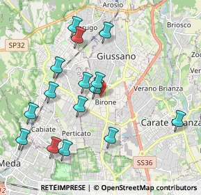 Mappa Via U. Giordano, 20833 Giussano MB, Italia (2.06333)