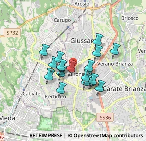 Mappa Via U. Giordano, 20833 Giussano MB, Italia (1.24278)
