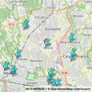 Mappa Via U. Giordano, 20833 Giussano MB, Italia (3.18438)