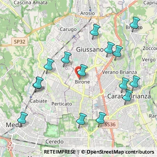 Mappa Via U. Giordano, 20833 Giussano MB, Italia (2.412)