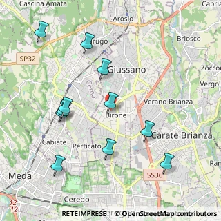 Mappa Via Umberto Giordano, 20833 Giussano MB, Italia (2.17636)