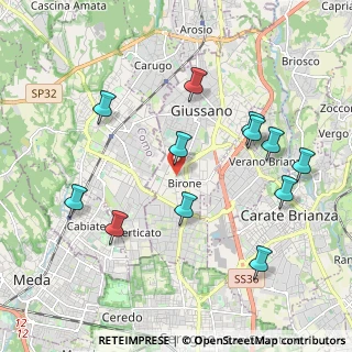 Mappa Via U. Giordano, 20833 Giussano MB, Italia (2.22)