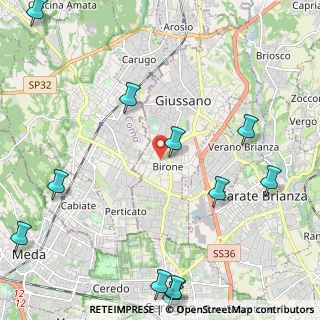 Mappa Via U. Giordano, 20833 Giussano MB, Italia (3.105)