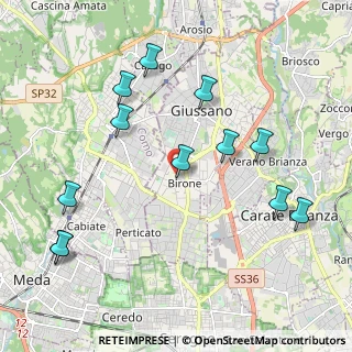 Mappa Via U. Giordano, 20833 Giussano MB, Italia (2.2675)