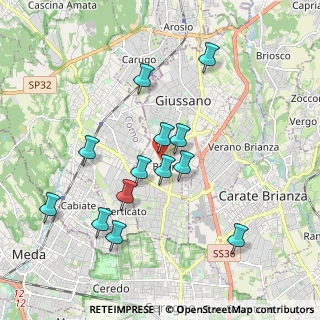 Mappa Via U. Giordano, 20833 Giussano MB, Italia (1.8)