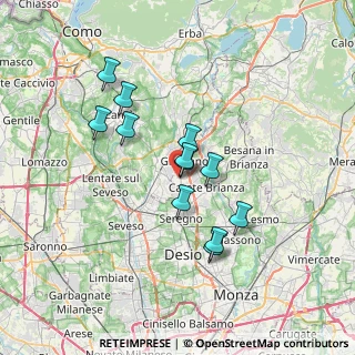 Mappa Via U. Giordano, 20833 Giussano MB, Italia (5.74167)