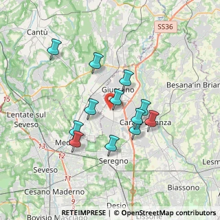 Mappa Via Umberto Giordano, 20833 Giussano MB, Italia (3.01667)
