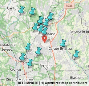 Mappa Via U. Giordano, 20833 Giussano MB, Italia (3.69933)