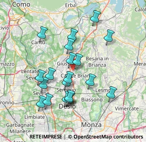 Mappa 20843 Verano Brianza MB, Italia (6.8465)
