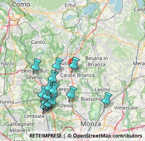 Mappa 20843 Verano Brianza MB, Italia (8.14133)