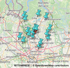 Mappa 20843 Verano Brianza MB, Italia (10.00333)