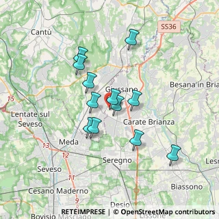 Mappa Via del dosso, 20833 Giussano MB, Italia (2.89)