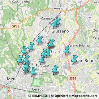Mappa Via del dosso, 20833 Giussano MB, Italia (1.903)