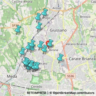 Mappa Via Ugo Foscolo, 20833 Giussano MB, Italia (2.0935)