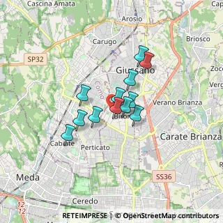 Mappa Via del dosso, 20833 Giussano MB, Italia (1.11833)