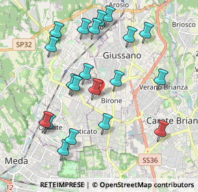 Mappa Via Ugo Foscolo, 20833 Giussano MB, Italia (2.0385)