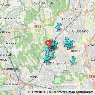 Mappa Via Severini, 22066 Mariano Comense CO, Italia (1.136)