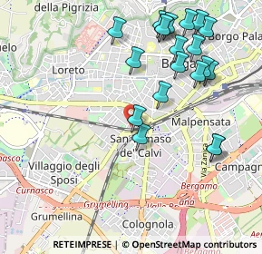 Mappa Via dei Caniana, 24127 Bergamo BG, Italia (1.1165)