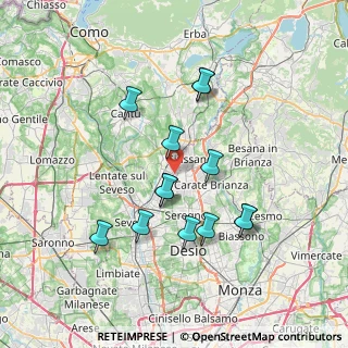 Mappa Via Papa Pio XI, 22066 Mariano Comense CO, Italia (6.62538)