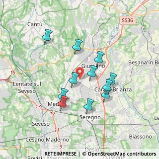Mappa Via Papa Pio XI, 22066 Mariano Comense CO, Italia (3.08545)