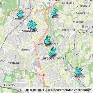 Mappa Via Tullo Massarani, 20843 Verano Brianza MB, Italia (2.02333)