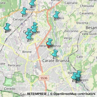 Mappa Via Tullo Massarani, 20843 Verano Brianza MB, Italia (2.81333)