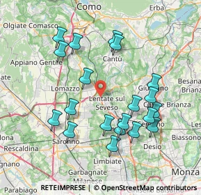 Mappa Via Asiago, 20823 Lentate sul Seveso MB, Italia (7.6435)
