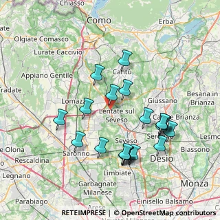 Mappa Via Asiago, 20823 Lentate sul Seveso MB, Italia (7.4605)