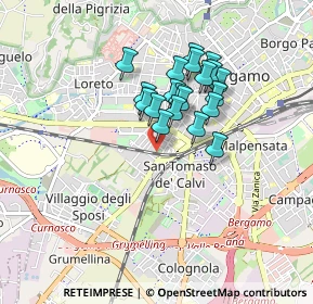 Mappa Via Comin Ventura, 24127 Bergamo BG, Italia (0.656)