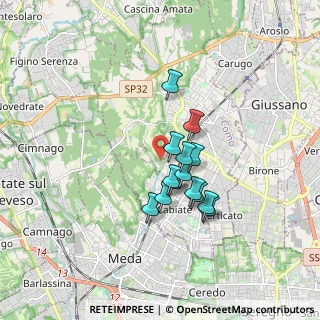 Mappa Via Caravaggio, 22066 Mariano Comense CO, Italia (1.25571)