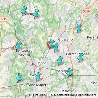 Mappa Via Giotto, 22066 Mariano Comense CO, Italia (5.01182)