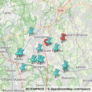 Mappa Via Caviana, 20843 Verano Brianza MB, Italia (4.14357)