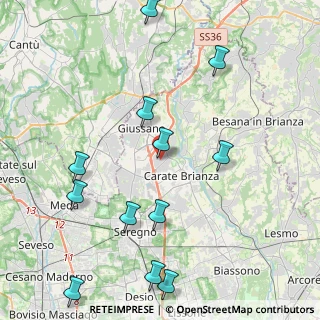 Mappa Via Caviana, 20843 Verano Brianza MB, Italia (5.005)