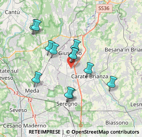 Mappa Via Brunati, 20833 Giussano MB, Italia (3.155)