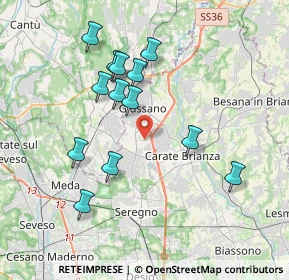 Mappa Via Brunati, 20833 Giussano MB, Italia (3.59077)